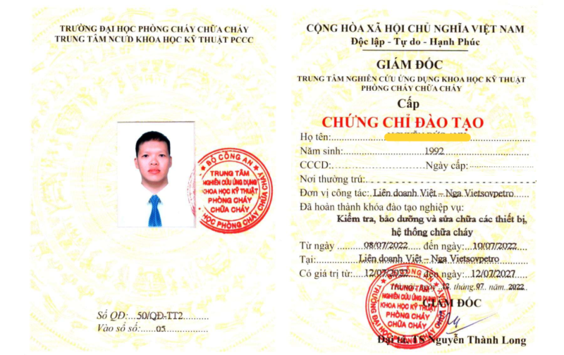 TTAT Vietsov - Trung tâm An toàn và Bảo vệ Môi trường Vietsovpetro Dịch Vụ Kiểm Tra, Bảo Dưỡng Hệ Thống PCCC Cố Định trên công trình biển, tàu biển