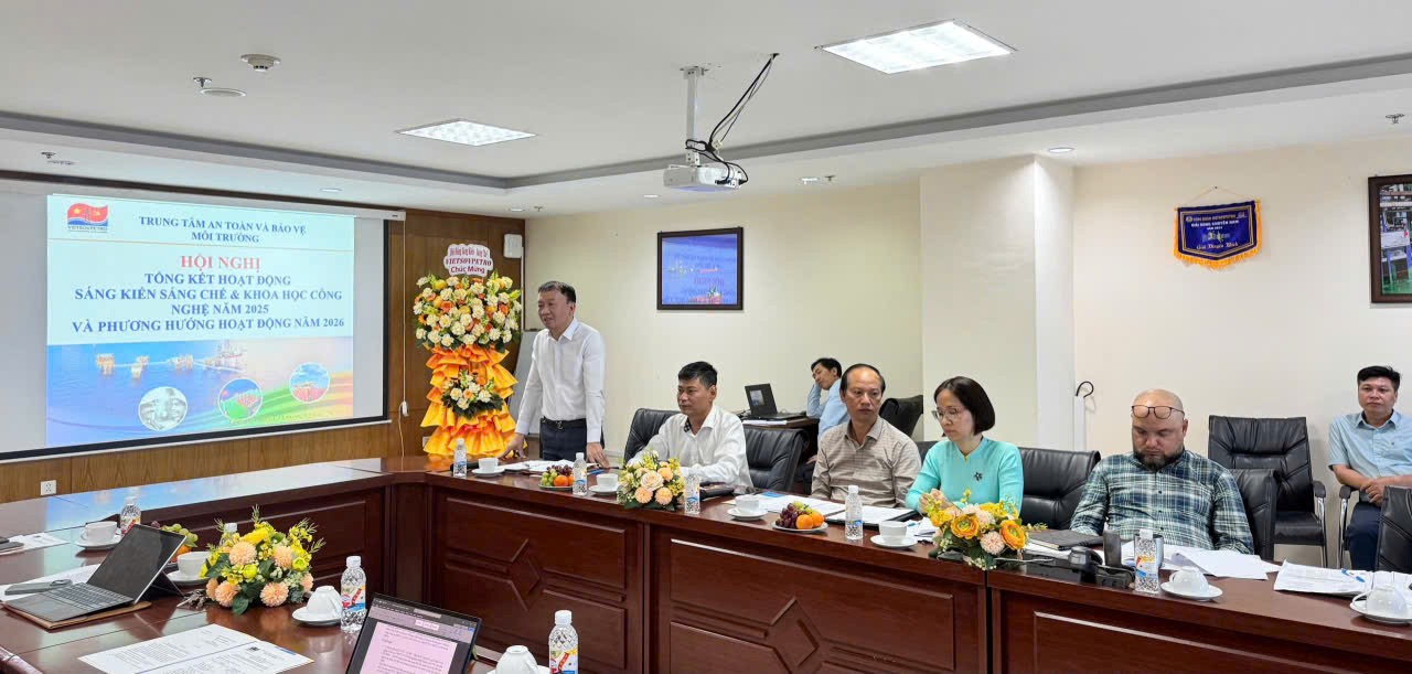 TTAT Vietsov - Trung tâm An toàn và Bảo vệ Môi trường Vietsovpetro Hội Nghị Tổng Kết Hoạt Động Sáng Kiến, Sáng Chế Và Khoa Học Công Nghệ Năm 2025; Triển Khai Nhiệm Vụ Năm 2026 Của TTAT -BVMT
