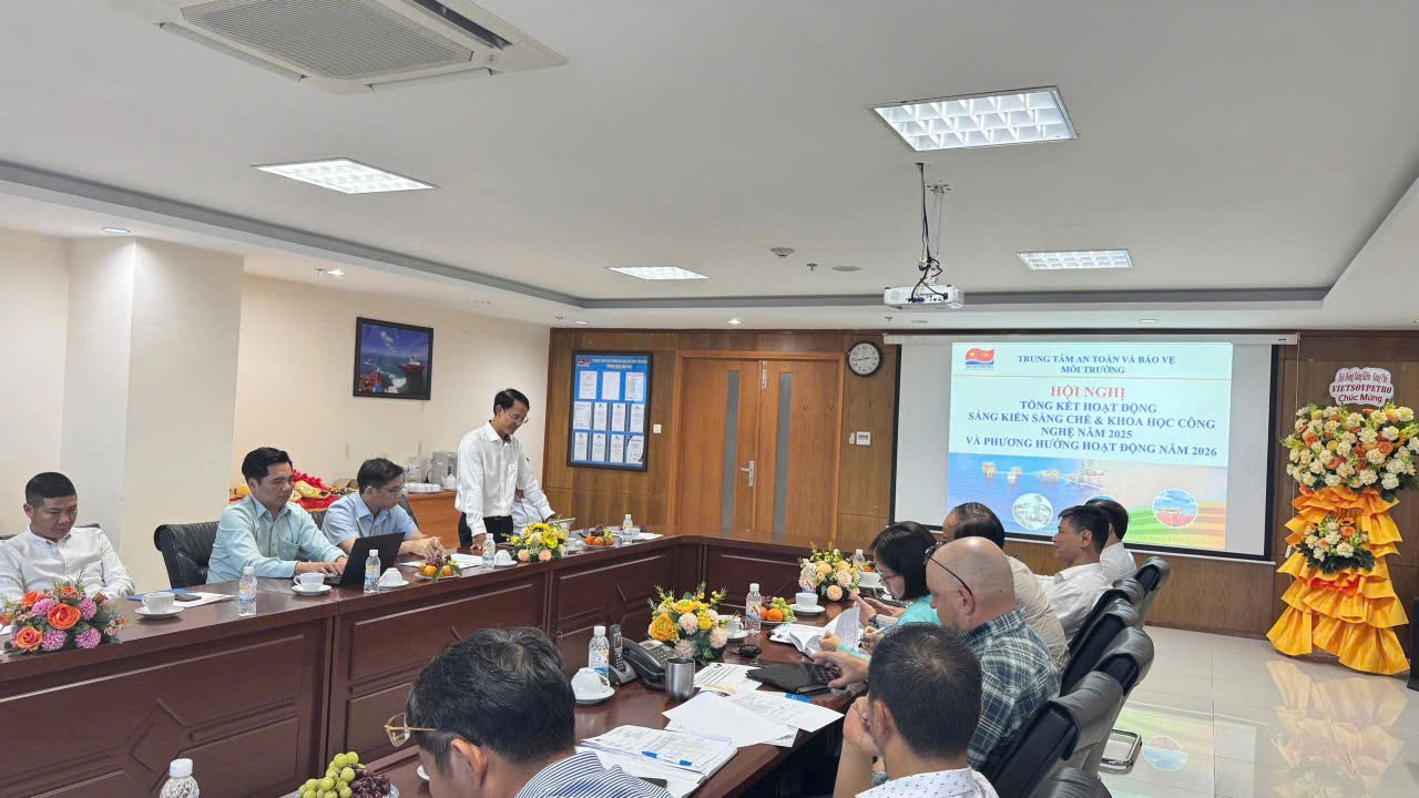 TTAT Vietsov - Trung tâm An toàn và Bảo vệ Môi trường Vietsovpetro Hội Nghị Tổng Kết Hoạt Động Sáng Kiến, Sáng Chế Và Khoa Học Công Nghệ Năm 2025; Triển Khai Nhiệm Vụ Năm 2026 Của TTAT -BVMT